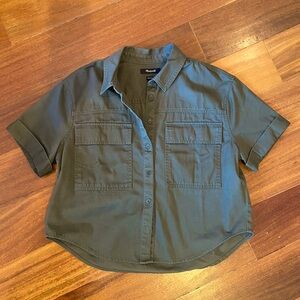 NWOT Madewell Relaxed Cropped Short Sleeve Shirt, Size S